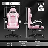 Bigzzia Gaming Chair Ergonomic Office Chair Purple Pink view 3