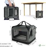 VOUNOT Pet Carrier Bag Portable Foldable Dog Cat Travel Carrier 3 Doors Grey view 4