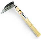 HOUNEN Japanese Weeding Sickle, 4.7-Inch Thick Composite Steel Blade | Twisted thick blade scrapes weeds and cuts light grass in beds and tight spaces; precise hand weeder for surface weeding