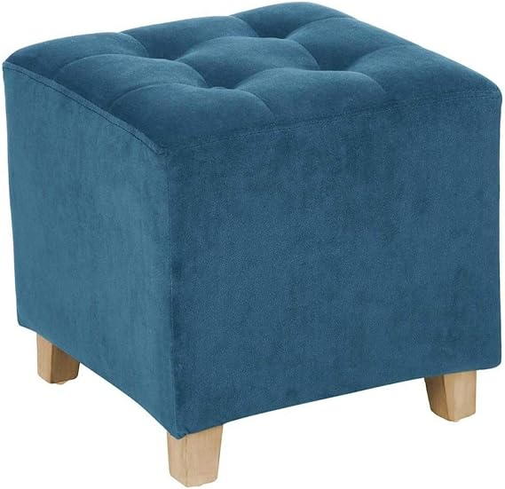 Kleiner Polsterhocker - Velours-ähnlich - Blau: Amazon.de: Küche & Haushalt