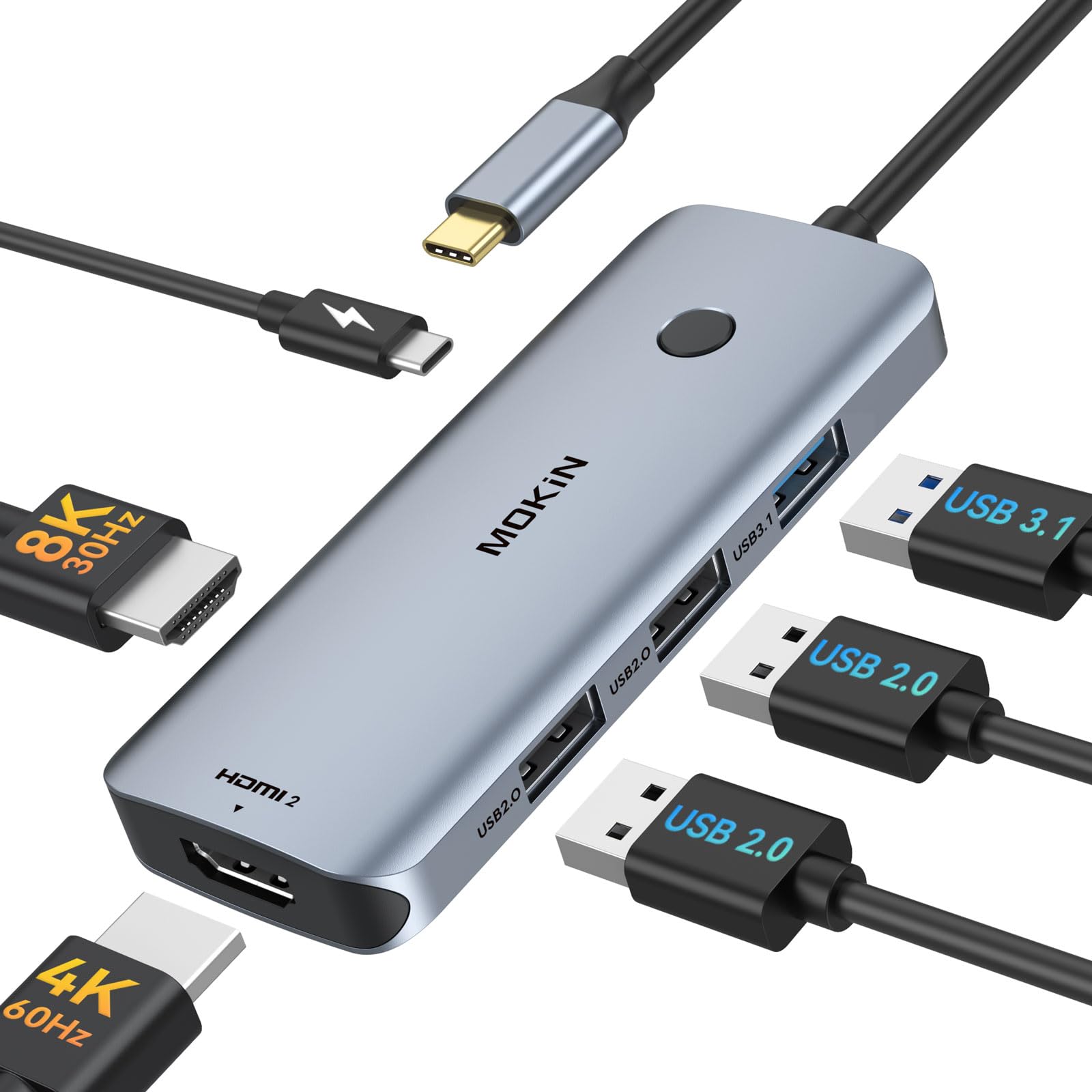 MOKiN USB C Docking Station 2 HDMI with 100W PD for HP/Dell Laptop