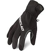 West Chester Men's Slip On Fleece Winter Gloves, Textured Palm, Black/Gray, Large (96110/L)