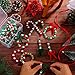 800 Pieces Christmas Pony Beads Plastic Pony Beads and 50 Pieces Christmas Pipe Cleaners Chenille Stems for Xmas Decorations DIY Crafts Jewelry Making Red Green White