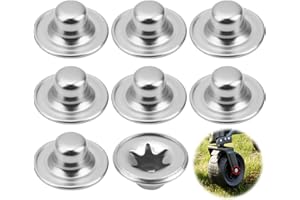 VILPKWMP 8 Pcs Push Nut Caps Truck Nuts, Nickel-Plated Iron Push Caps for Axle Nuts and Dolly Wheel Lock Washers, Suitable for Caravan Trailers, Trolleys, Rolling Boxes, and Lawn Carts Hardware (1/4")