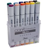 Copic Sketch Marker Set-Basic Colors-12 Pieces