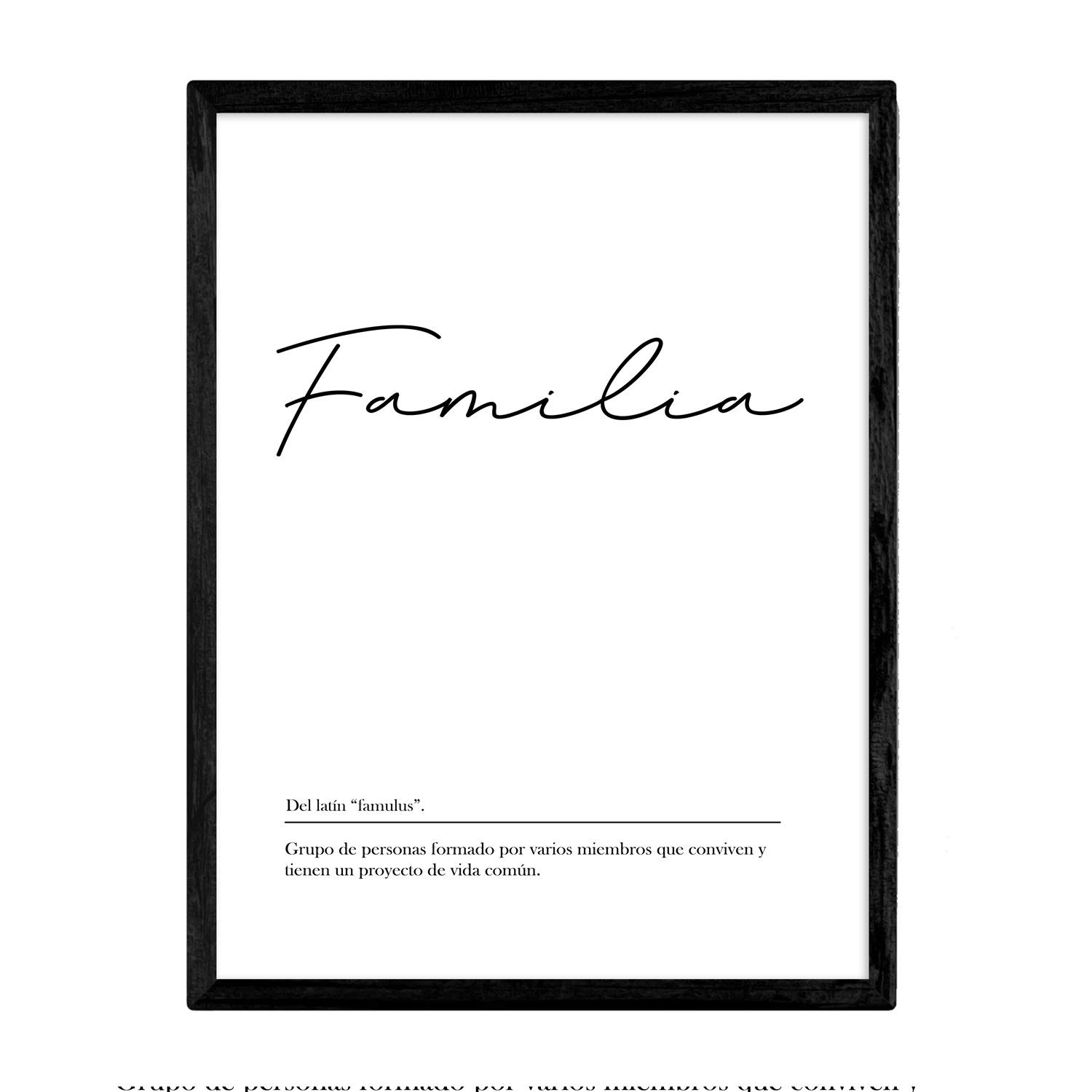 Nacnic Lmina con la definicin de la palabra Familia en tamao A3 sin marco con Fondo Blanco nrdico