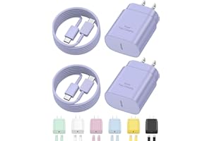 NOVOBIT Type C Charger Fast Charging USBC Charger Block Samsung Charger 25W Super Fast Wall Charger for Samsung Galaxy S24 S23 S22 S21 S21+/S21 Ultra/S20/S20 Ultra/Note 20 Ultra,Android Charger(Purple)