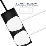 EXTRASTAR 2 Way Extension Lead 13A UK Plug 2M Power Strip Black view 3