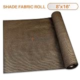TANG Sunshades Depot 8'x15' Shade Cloth 180 GSM HDPE Brown Fabric Roll Up to 95% Blockage UV Resistant Mesh Net for Outdoor Backyard Garden Plant Barn Greenhouse