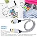 Galaxy S5/Note 3 Nylon Braided Cable, Eversame 2-Pack 1.5 Ft/50cm Super speed USB 3.0 A Male to Micro B Male Charger Cord with Gold-Plated Connectors for External Hard Drives, Camera (White White)