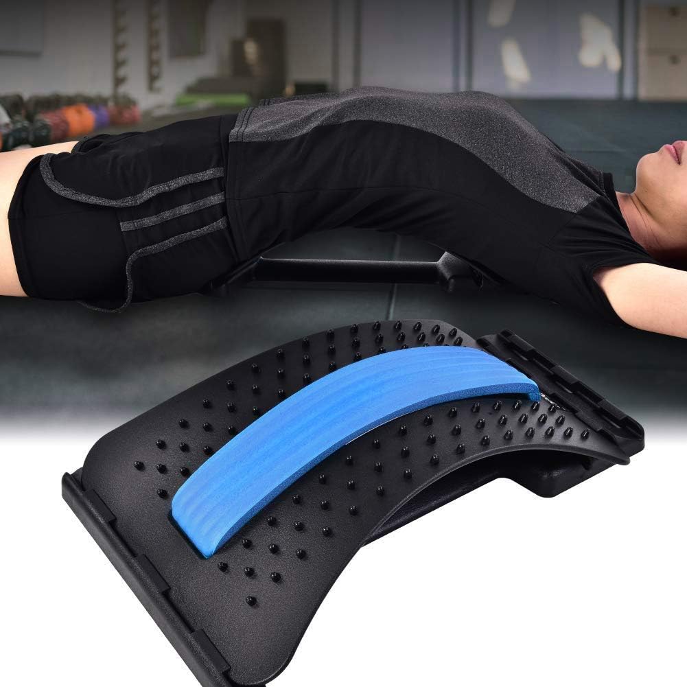 SUNANTH Back Stretcher, Lumbar Stretching Device with 3Adjustable Settings for Upper and Lower Back Pain Relief, Spinal Pain Relieve,Herniated Disc, Spinal Stenosis(Black&Blue): Health & Personal Care