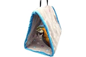 Keersi Winter Warm Bird Nest House Perch for Parrot Macaw African Grey Amazon Eclectus Parakeet Cockatiel Cockatoo Conure Lovebird Cage Bed Toy