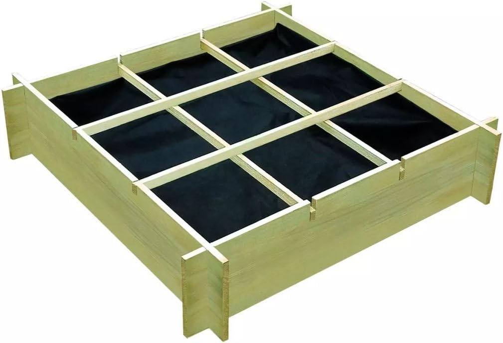 vidaXL Jardinera Cuadrada de Madera de Pino Impregnada 90x90x20 cm ...