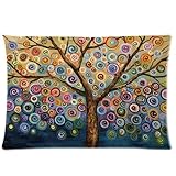 Love Tree Color Rainbow Candys Wave Polka Dot Cute Adorable Custom Cotton & Polyester Soft Rectangle Pillow Case Cover 20X30 (One Side) - Best Christmas Birthday Gift For Kids Child Boy Girl Son Daughter Nephew Niece