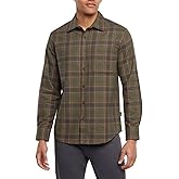 Eddie Bauer Flannel Shirts for Men, Mens Button Up Shirts Long Sleeve Cotton Flannel, Husband Birthday Gift, Gifts for Him - Green Large