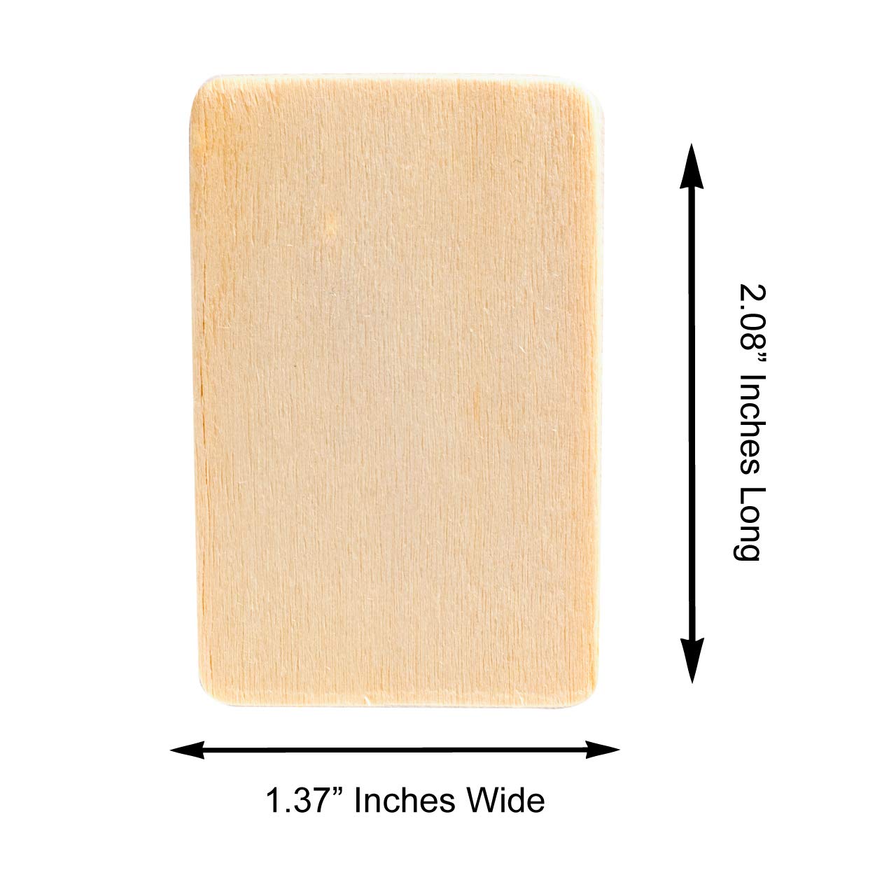 Super Z Outlet 50 Pack Unfinished Natural Wood Rectangle Blank Pieces Wooden Tags Slices for Arts & Crafts, Painting DIY Decorations, Embellish, Burning & Staining (2.08” x 1.37” Rectangle)