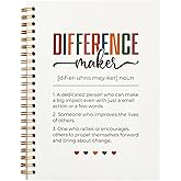 Rusenbao Difference Maker Gift, Thank You Gifts for Women Men Teacher Coach Boss Leader Mentor, Employee Appreciation Gifts for Coworkers, Motivational Gifts Office Notebook Journal for Work, Spiral Notebook 5.5 x 8.3