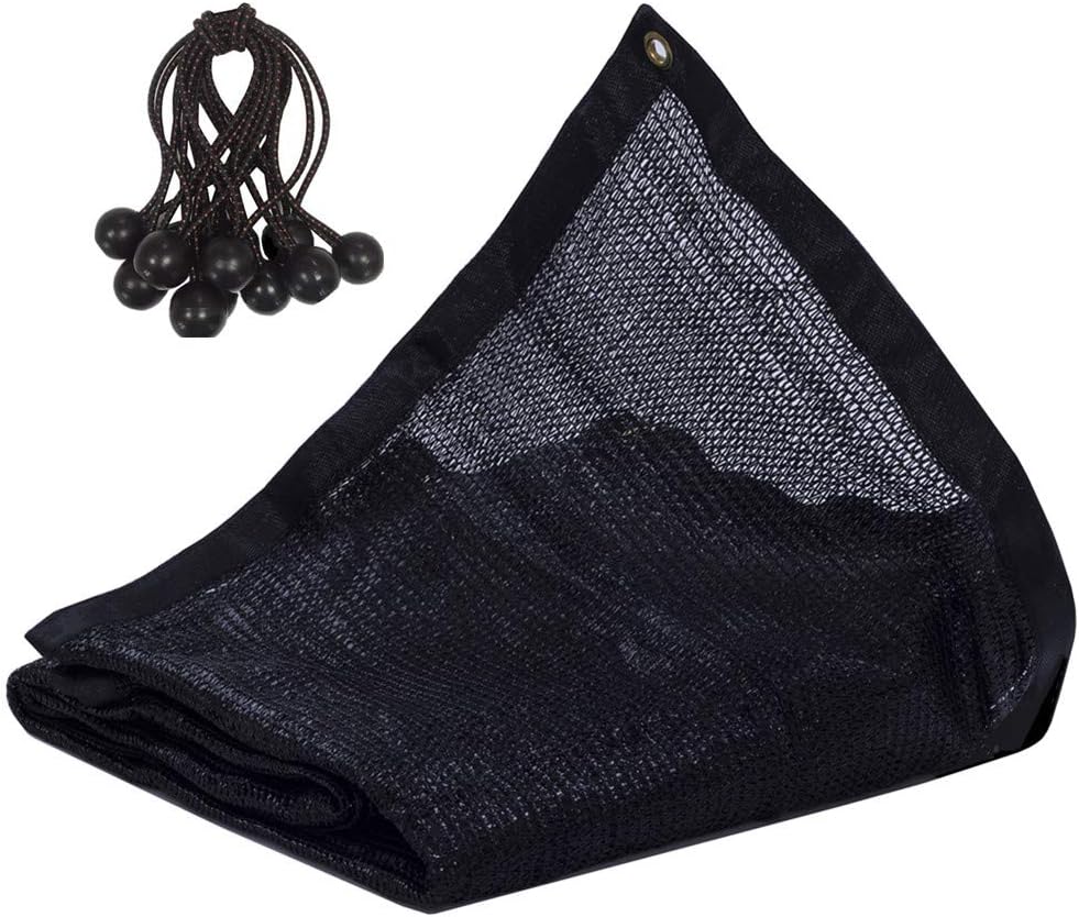 JTsuncover- Black 75% Shade Cloth Mesh Sun Block Net Mesh Shade for Garden Patio UV Resistant with Grommets 10 ft x 10 ft