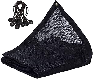 JTsuncover- Black 75% Shade Cloth Mesh Sun Block Net Mesh Shade for Garden Patio UV Resistant with Grommets 10 ft x 10 ft