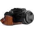 MegaGear MG1534 Nikon Coolpix P1000 Ever Ready Leather Camera Half Case and Strap - Dark Brown, Compact,DarkBrown