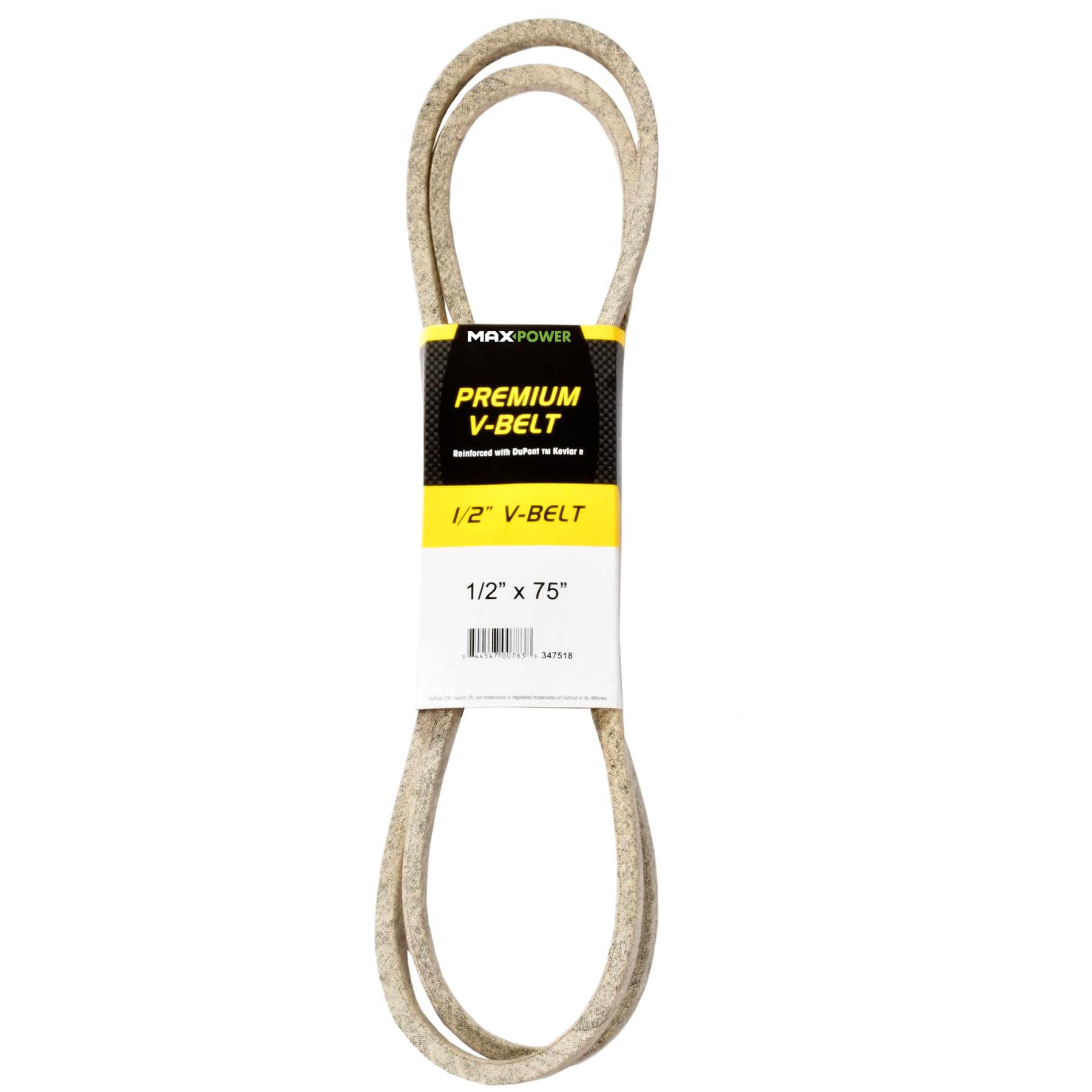 Maxpower 347518 Premium Belt Reinforced with Kevlar Fiber Cords, 1/2" x 75"