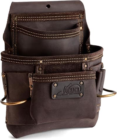 OX Pro 4 Pocket Pouch Dual Hammer Holders Tool Belt Work Organizer