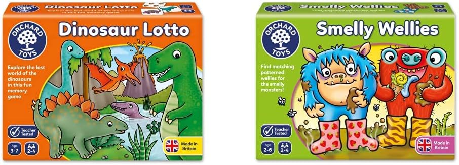 Orchard Toys Dinosaur Lotto Game & Smelly Wellies Game