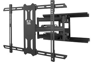 Kanto PDX650 Full Motion Articulating TV Wall Mount for 37-75-inch TVs | Integrated Cable Management | Swivel and Tilt| Black