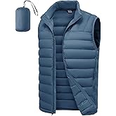 TBMPOY Men's Lightweight Packable Puffer Vest Sleeveless Puffy Outerwear Water-Resistant Bubble Jackets Work Casual Golf