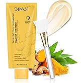 Turmeric Collagen Night Wrapping Mask with Retinol - Hydrating, Firming & Glowing Facial Mask Nourishes Skin, Refines Skin Texture - Turmeric Peel off Mask With Brush for All Skins, 2,53 fl.oz
