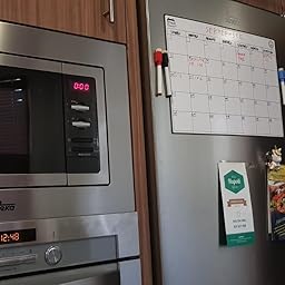 TTMOW Pizarra Blanca Magnética Calendario Tablero de Nevera con 4 ...