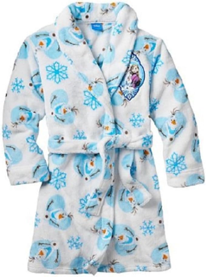 Amazon Disney Frozen Anna Elsa Olaf Girl Bathrobe Pajama Size S 6