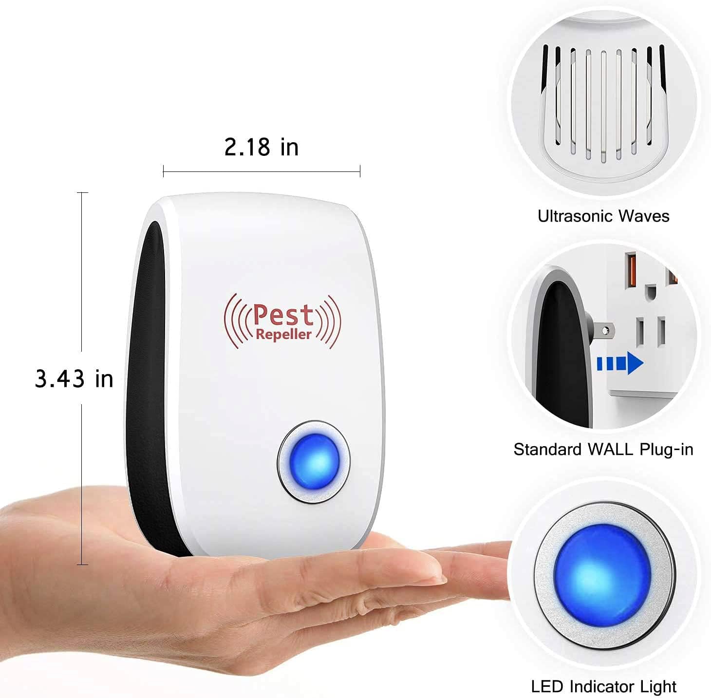 YPR 2021 Ultrasonic Pest Repeller 6-Pack - Indoor Plug in Defender for Home - Electronic Control Device - Get Rid of Cockroaches Mice Ants Mosquitoes Spiders Rodent Roaches : Garden & Outdoor
