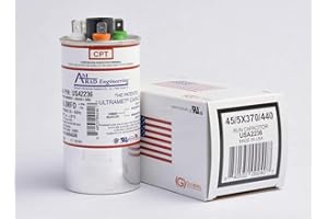 Goodman CAP050450440CT Replacement - 45 + 5 uf / Mfd 370 / 440 VAC AmRad Round Dual Universal Capacitor , Made in the U.S.A.