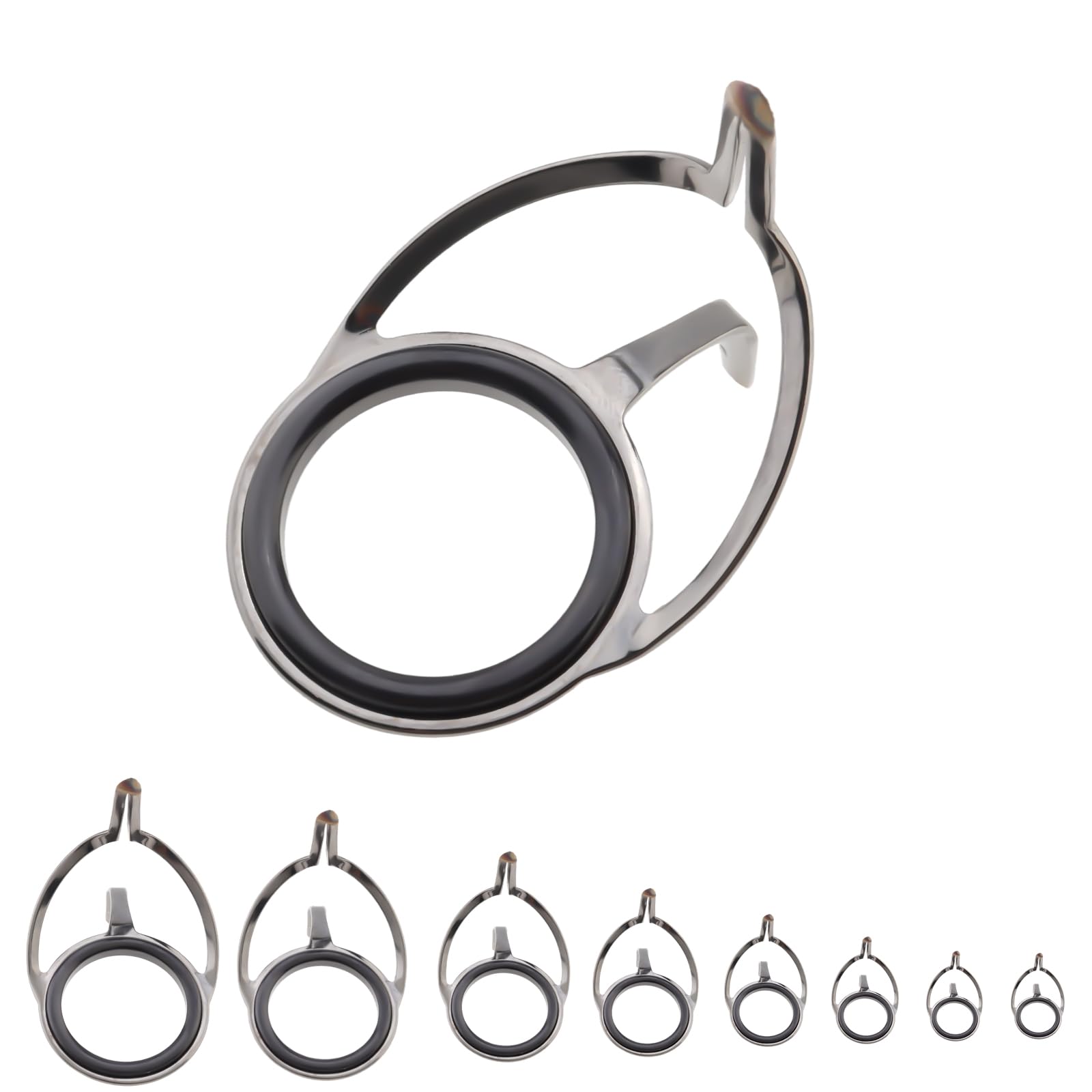 OriGlam 8pcs Fishing Rod Guide Kit, Spinning Rod Guides, Fishing Rod Guide , Tip Kit for Spinning Rods Sea Fishing