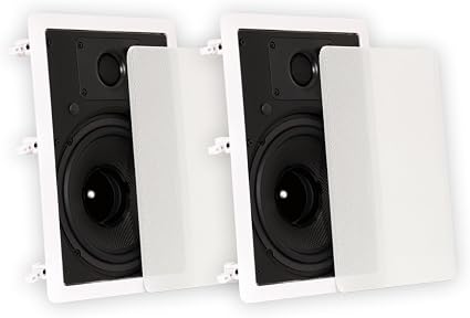 Amazon Com Theater Solutions Ts80w In Wall 8 Speakers Surround Sound Home Theater Pair White Home Audio Theater
