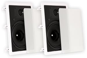 Theater Solutions TS80W in Wall 8" Speakers Surround Sound Home Theater Pair, White