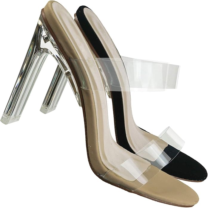 vinyl heels clear
