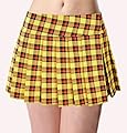Yellow Schoolgirl Tartan Plaid Pleated Mini Skirt Unley