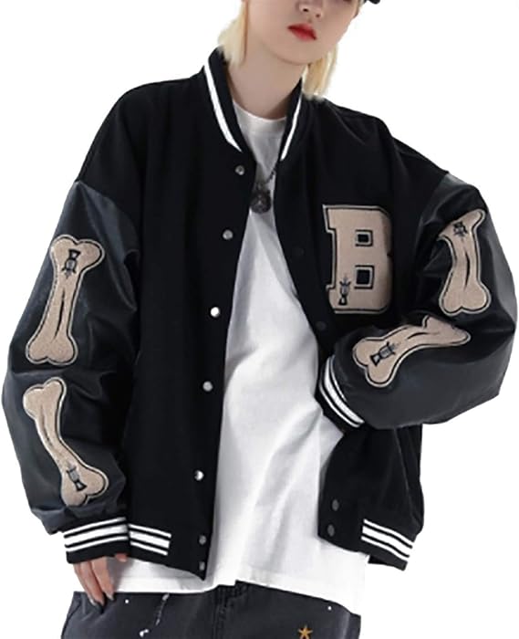 CRMY Unisex College Jacke Baseball Jacke Damen Herren Sweatjacke