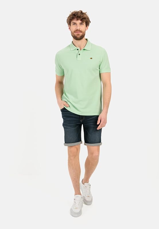 Herren Pique Kurzarm Poloshirt in Regular Fit aus Reiner Baumwolle Pistazie, Menswear-S