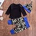 Newborn Daddy's Little Man Print Baby Boys Girls Romper +Camo Cotton Long Pants +Hat Outfit (0-6Months, Black)