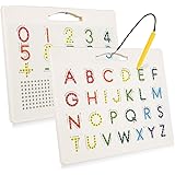 Apfity Magnetic Alphabet Letter Tracing Board, ABC Magnetic Tablet Drawing Board for Kids, Magnetic Letter and Number…