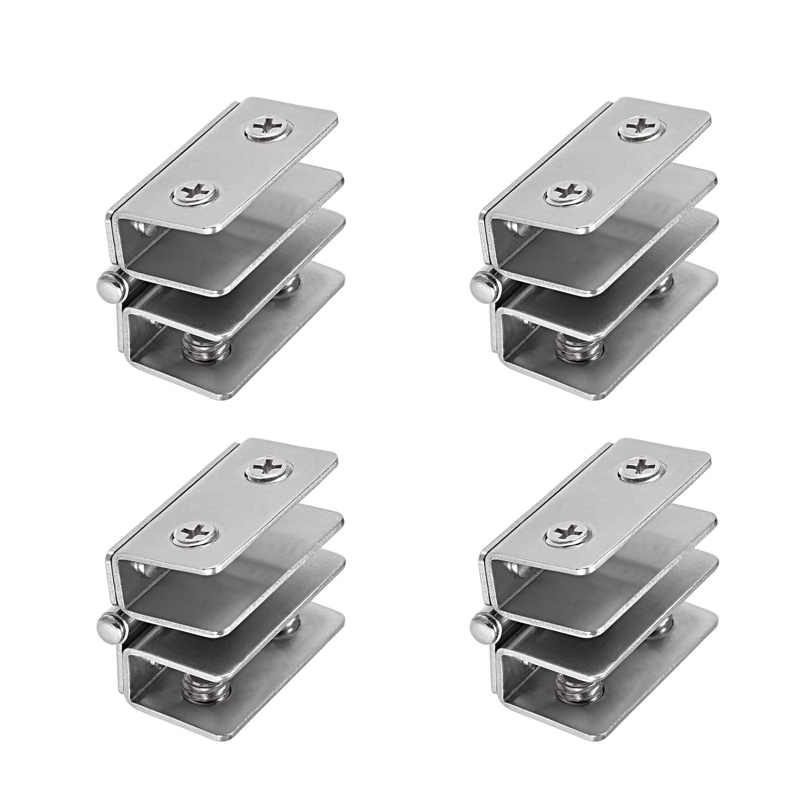 METALLIXITY Glass Door Hinge, (5mm-8mm Glass Thickness) 4Pcs, Glass Hinge Clamps - for Wine Cabinet Display Cabinet Bathroom Gate — image 1