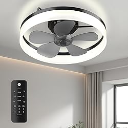 MOTCTQVD Low Profile Ceiling Fans with Lights and