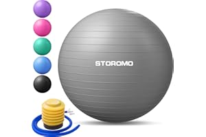 STOROMO Exercise Ball,Yoga Ball(with Exercise Tutorial)，Extra Thick Non-Slip,Holds 2500 lbs, Workout Ball for Pregnancy Birthing and Balance Stability