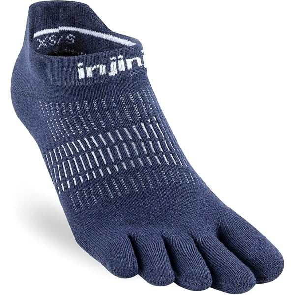 Injinji Damen Run Lightweight No-Show Socken – Five-Toes Design, Schwarz, Größe M-L