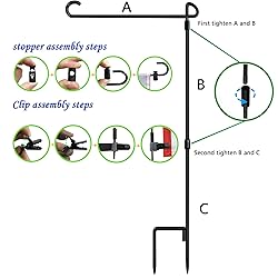 Akeydeco Garden Flag Pole Stand Holder, 2 Pack