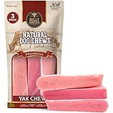 Bully Bunches Premium Fruit-Flavored Himalayan Yak Chew for Dogs - 100g, All-Natural, Long-Lasting, Authentic Yak Milk, Healthy Dental Chew, High-Protein (Medium Strawberry - 3Pk, Strawberry)