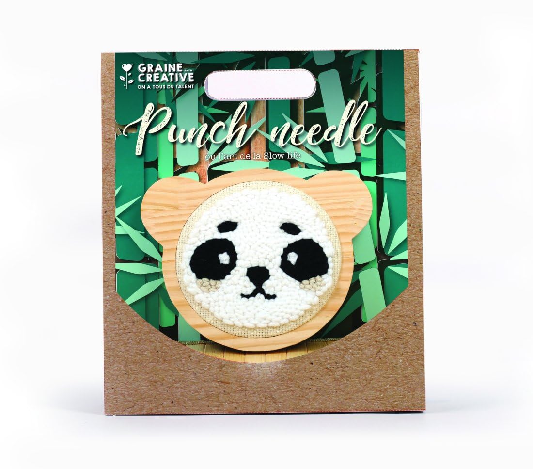 Graine Créative Punch needle box - Small panda ø 15 cm